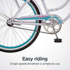 Schwinn Destiny Women's Beach Cruiser Bike, Single Speed, 24 In. Wheels, Purple