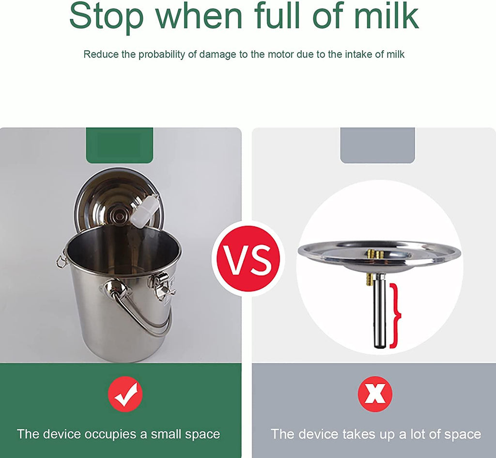 milking machine for goats sheep, plug-in or rechargeable direct suction milking machine, milking supplies w/stainless steel bucket, 5l,7l,9l