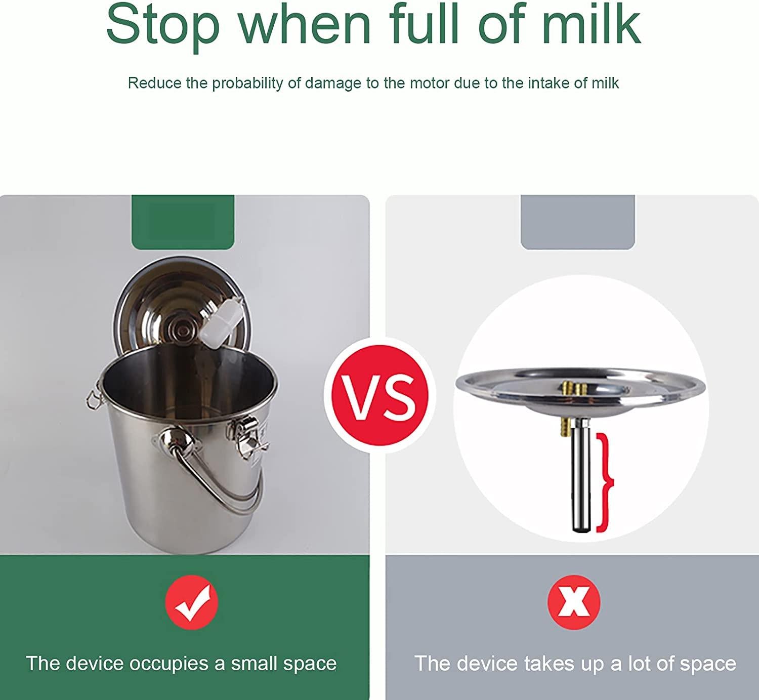 milking machine for goats sheep, plug-in or rechargeable direct suction milking machine, milking supplies w/stainless steel bucket, 5l,7l,9l