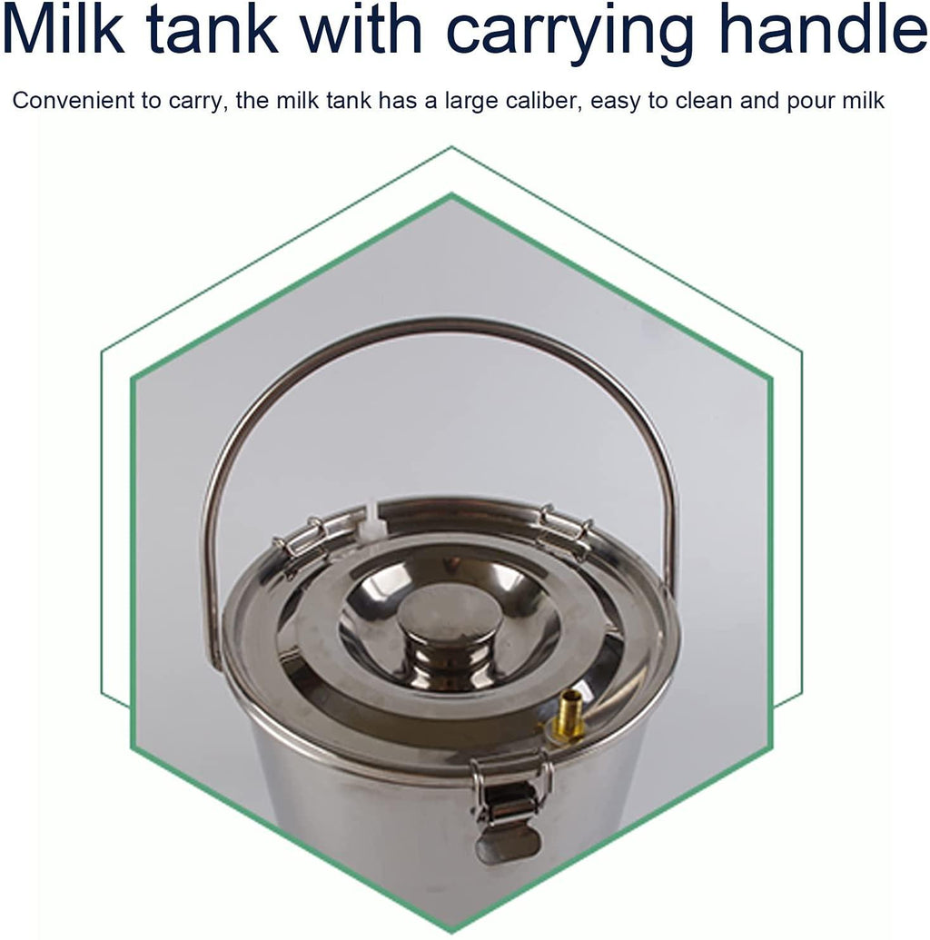 milking machine for goats sheep, plug-in or rechargeable direct suction milking machine, milking supplies w/stainless steel bucket, 5l,7l,9l