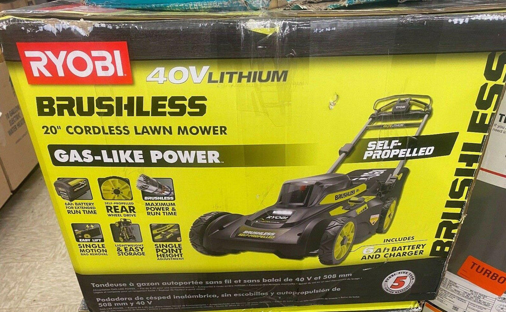 RYOBI 20" 40-V Brushless Lithium-Ion Cordless Self-Propelled Walk Behind Mower