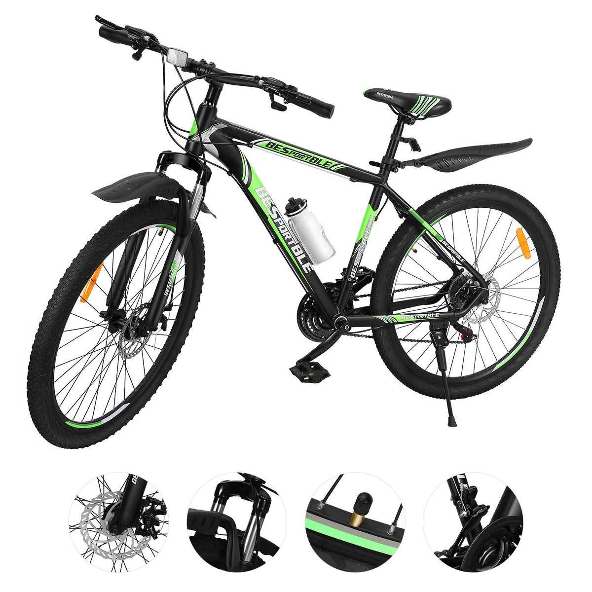 Pixnor Be sport 21 Speeds Mountain Bike With Aluminum Frame Suspension Fork Mountain Bicycle Awesome Speed and  Mountain Biwith Derailleur System Mechanical Disc Brakes