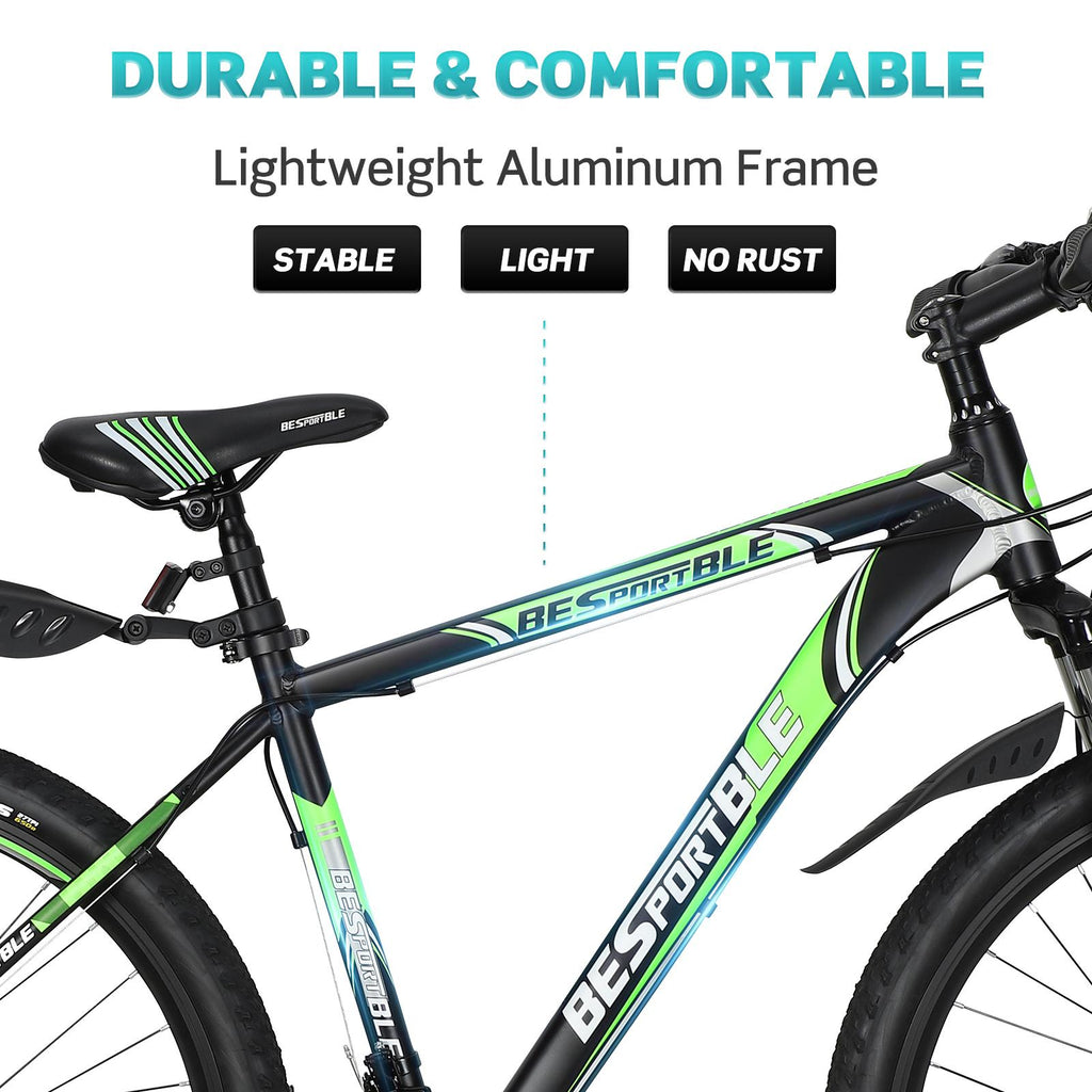 27.5-inch Wheel Mountain Bike Cycling Bicycle 21 Speeds with Aluminum Frame &amp; Suspension Fork Green