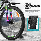 27.5 In., Wheel, Mountain Bike 21 Speeds with Aluminum Frame Suspension Fork Bicycle with Derailleur System Mechanical Disc Brakes
