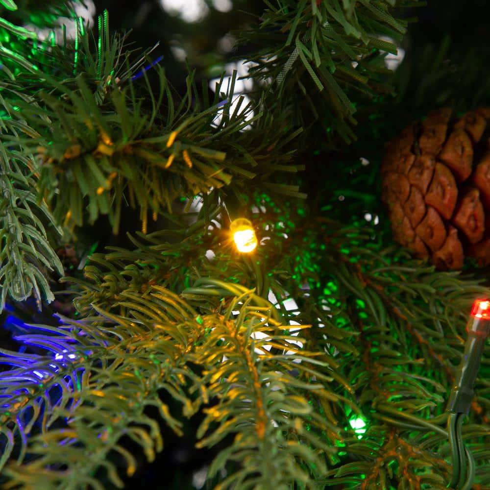 6 ft. Pre-Lit Green Fir Artificial Christmas Tree with 350 LED Lights 9 Functional Multi-color Remote controller