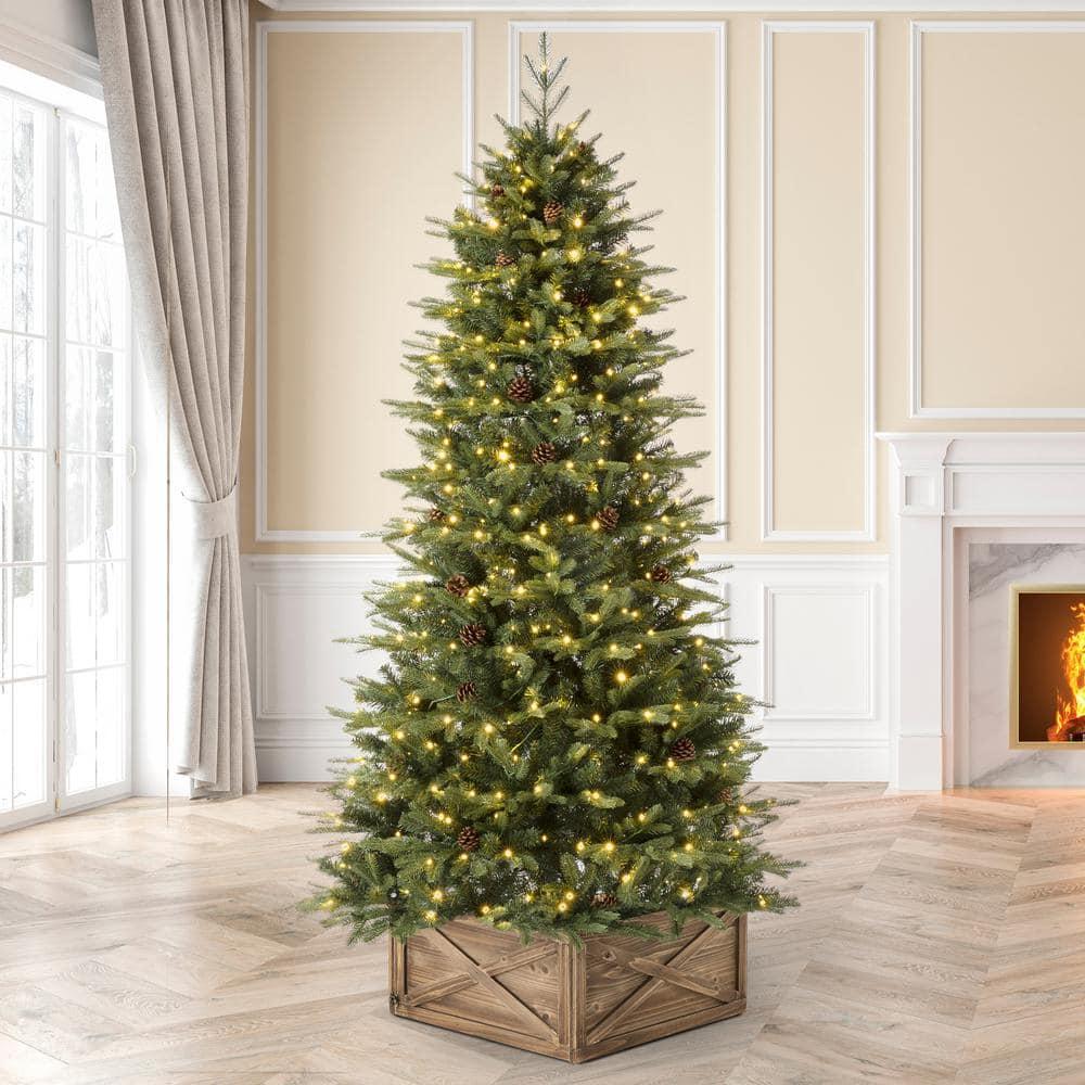 6 ft. Pre-Lit Green Fir Artificial Christmas Tree with 350 LED Lights 9 Functional Multi-color Remote controller