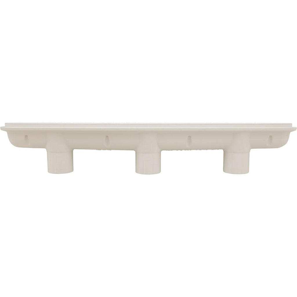 AquaStar Pool Products Channel Drain, Aquastar, 32", Flat Grate, For Concrete, White