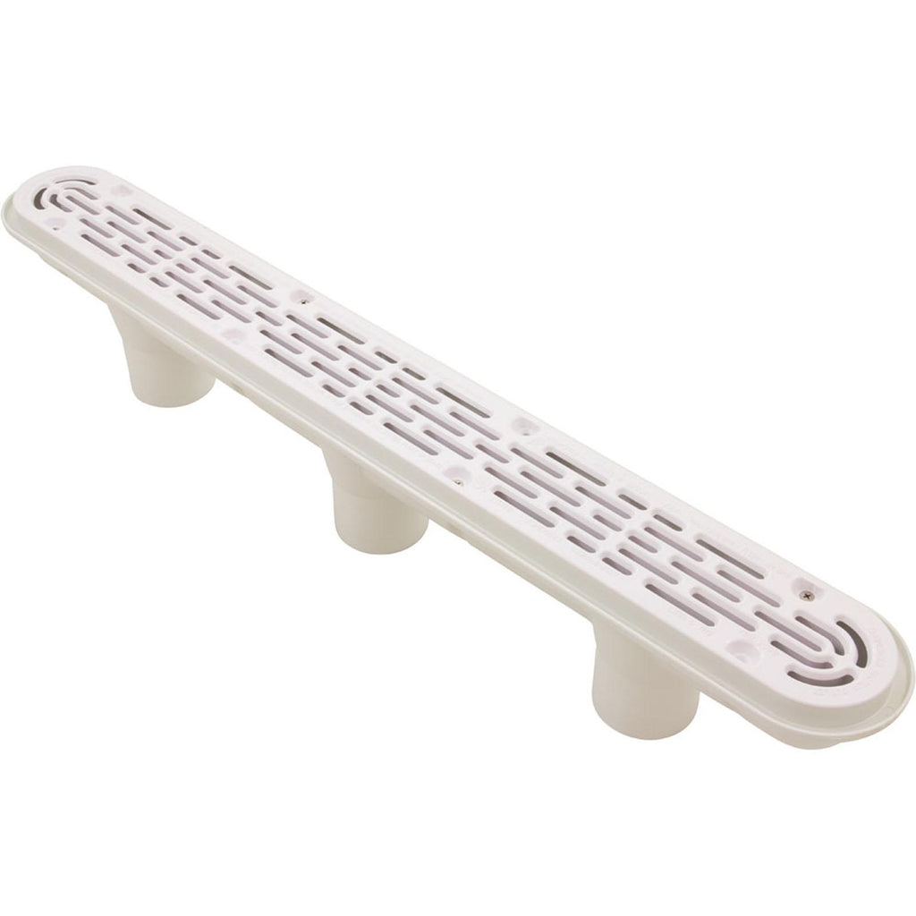 AquaStar Pool Products Channel Drain, Aquastar, 32", Flat Grate, For Concrete, White