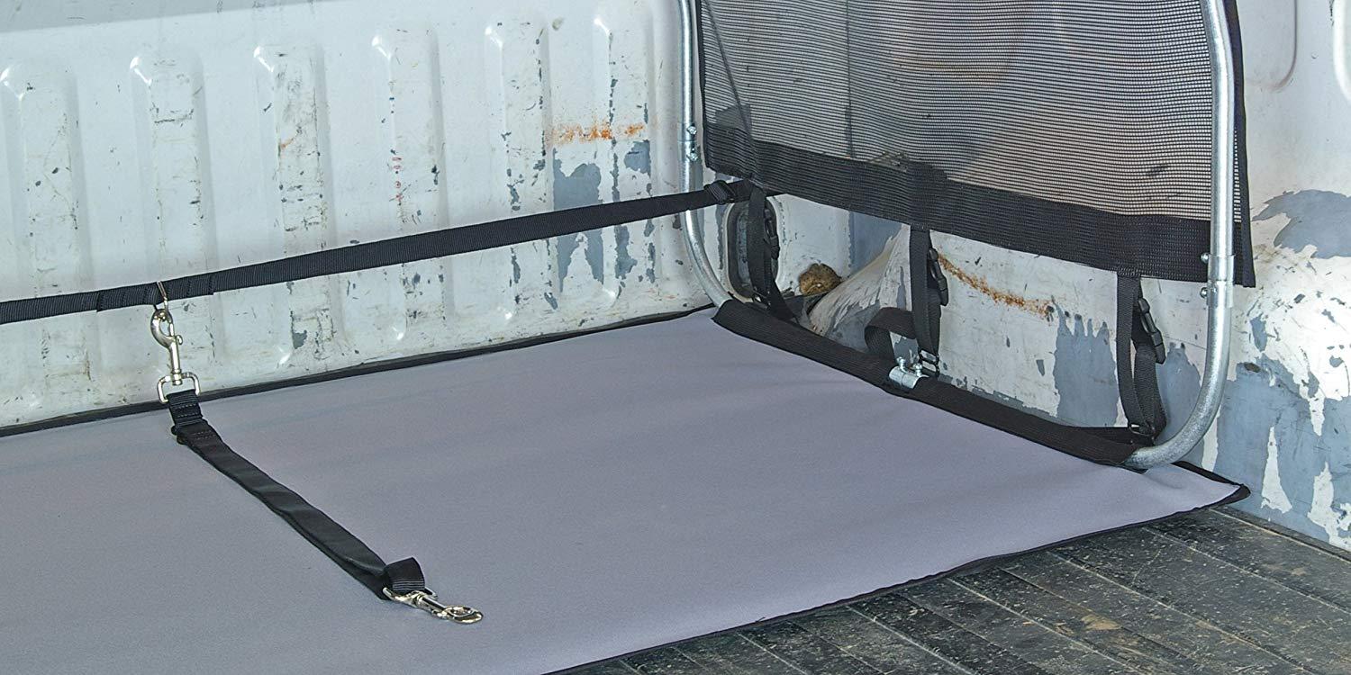 Bushwhacker - Paws n Claws K9 Canopy w/ Pad and Tether for Truck Beds - Dog Shade Shelter Kennel Hound Hut Tent Leash Pup Restraint Carrier Lead Barrier Vehicle Crate Bed Harness House Shelter Cover Box Chain Tie Out