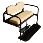EZGO TXT Golf Cart Flip Folding Rear Back Seat Kit - Tan Cushions