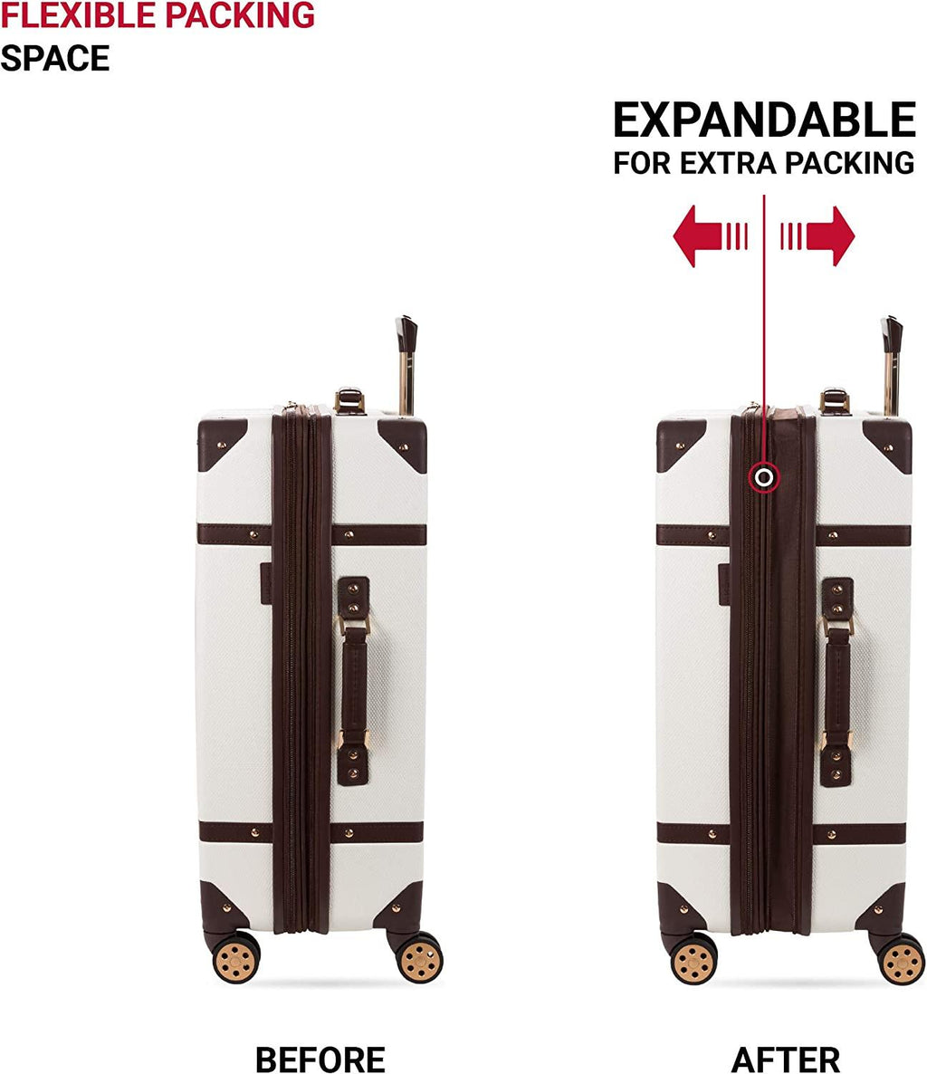 7739 Hardside Luggage Trunk with Spinner Wheels, White, 2-Piece Set (19/26)