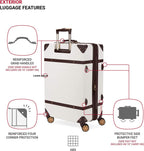 7739 Hardside Luggage Trunk with Spinner Wheels, White, 2-Piece Set (19/26)
