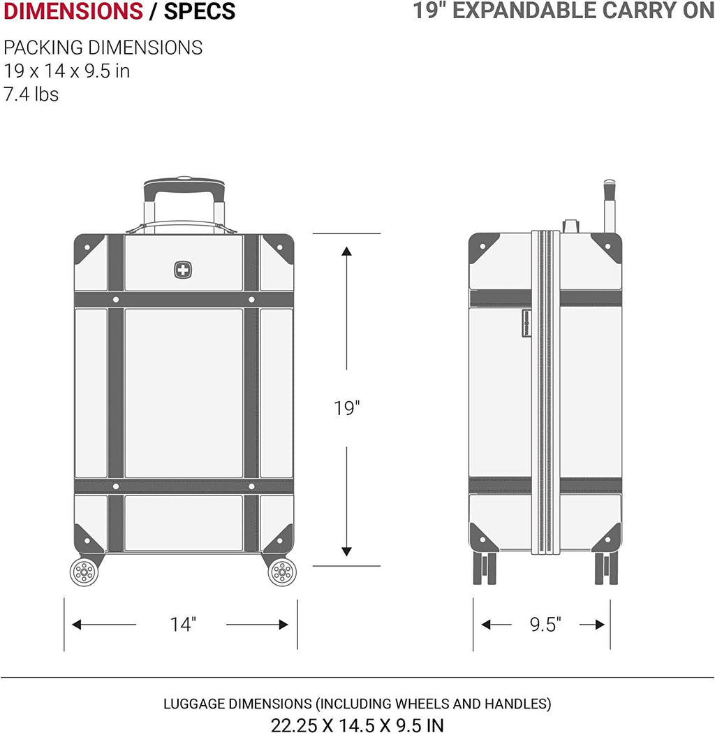 7739 Hardside Luggage Trunk with Spinner Wheels, White, 2-Piece Set (19/26)