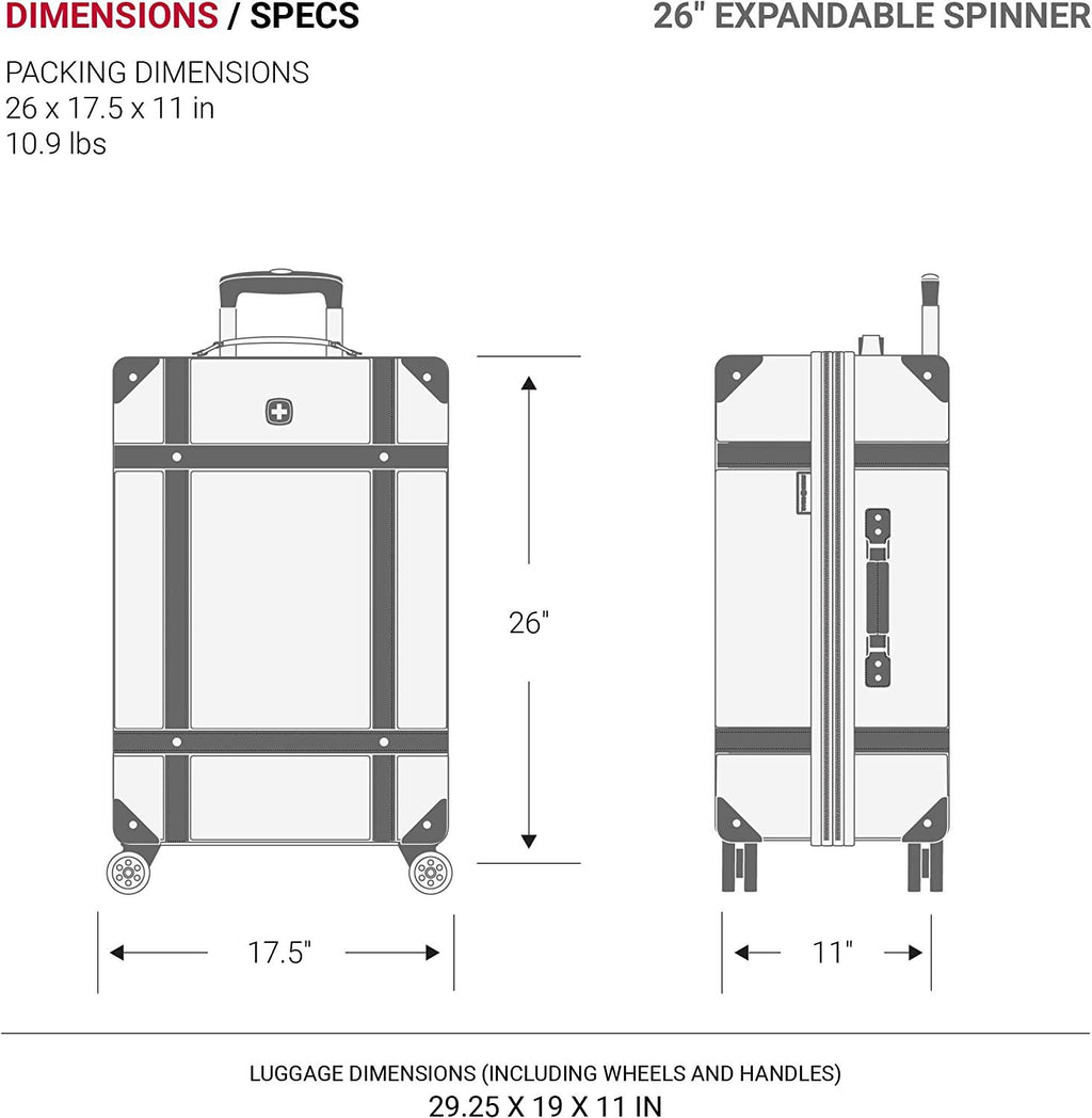 7739 Hardside Luggage Trunk with Spinner Wheels, White, 2-Piece Set (19/26)