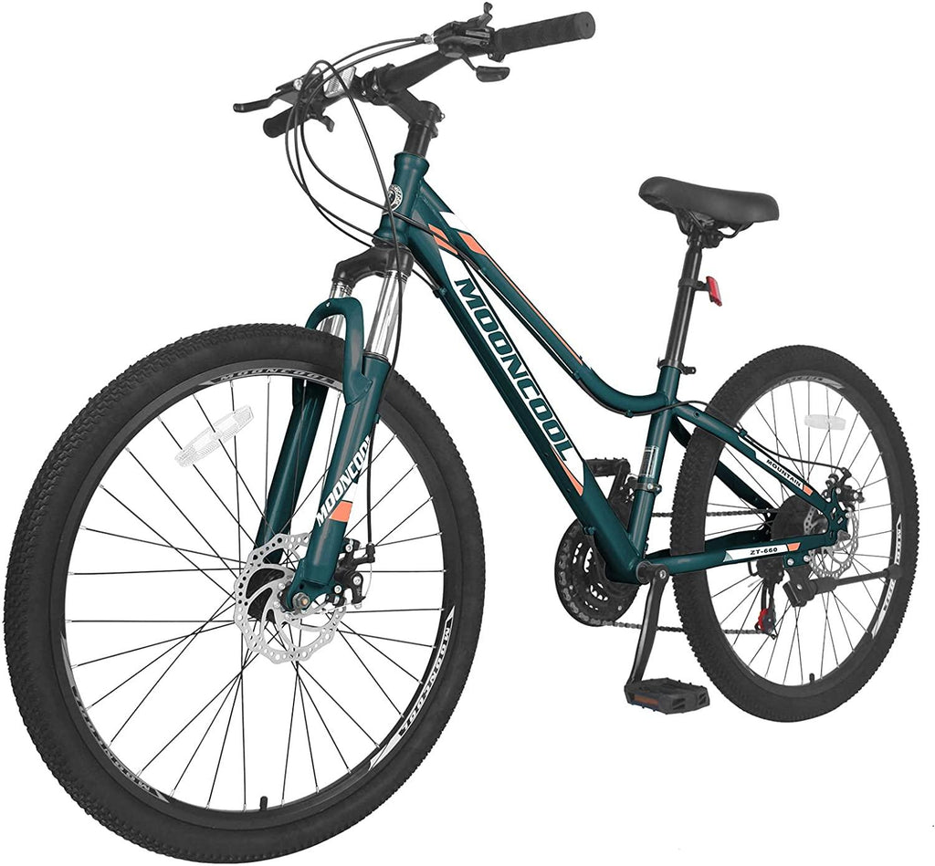 MOONCOOL Adult Mountain Bikes 20/24/ 26 Inch Mountain Bicycle, Disc Brakes Suspension Front Fork, 7-21 Speeds Options, Aluminum and Steel Frame Options, Mountain Bike for Adults Mens Womens