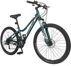 MOONCOOL Adult Mountain Bikes 20/24/ 26 Inch Mountain Bicycle, Disc Brakes Suspension Front Fork, 7-21 Speeds Options, Aluminum and Steel Frame Options, Mountain Bike for Adults Mens Womens