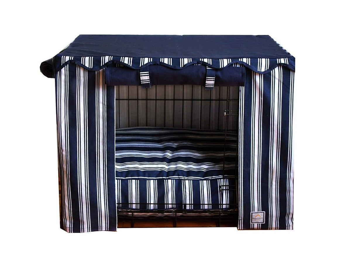 Dog Crate Cover in Nautical Stripe