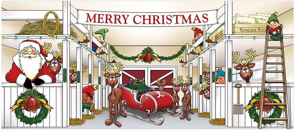 7' x 16' Red and Green Merry Christmas Outdoor Double Car GaraDoor Banner