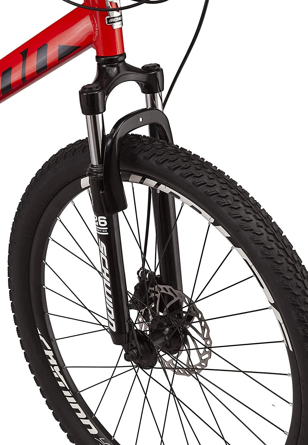 Schwinn High Timber ALX Youth/Adult Mountain Bike, Aluminum Frame and Disc Brakes, 26-Inch Wheels, 21-Speed, Red