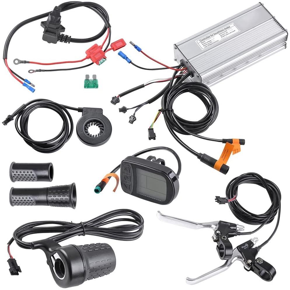 AW 26"x1.75" Rear Wheel Electric Bicycle LCD Display Motor Kit E-Bike Conversion 48V1000W