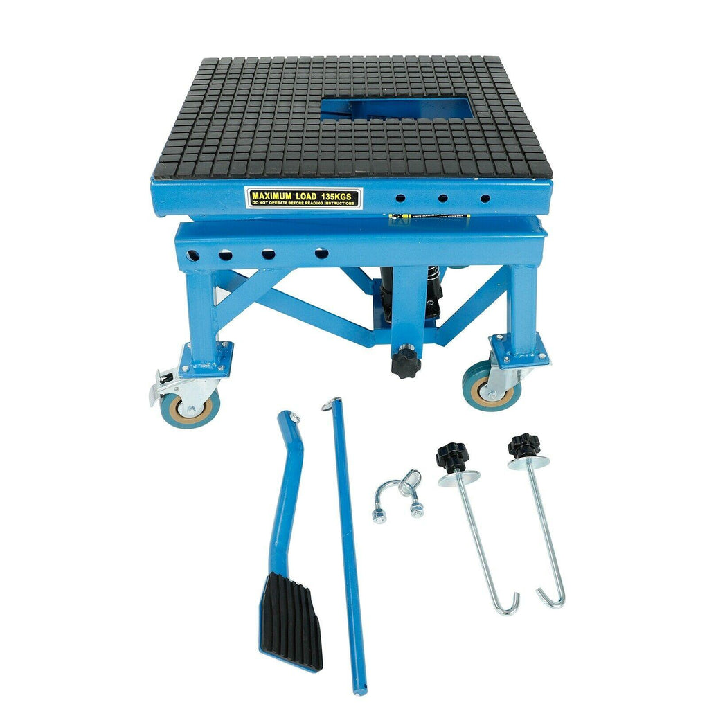300lbs Heavy Duty Hydraulic Motorcycle Scissor Jack Lift with Foot Peg