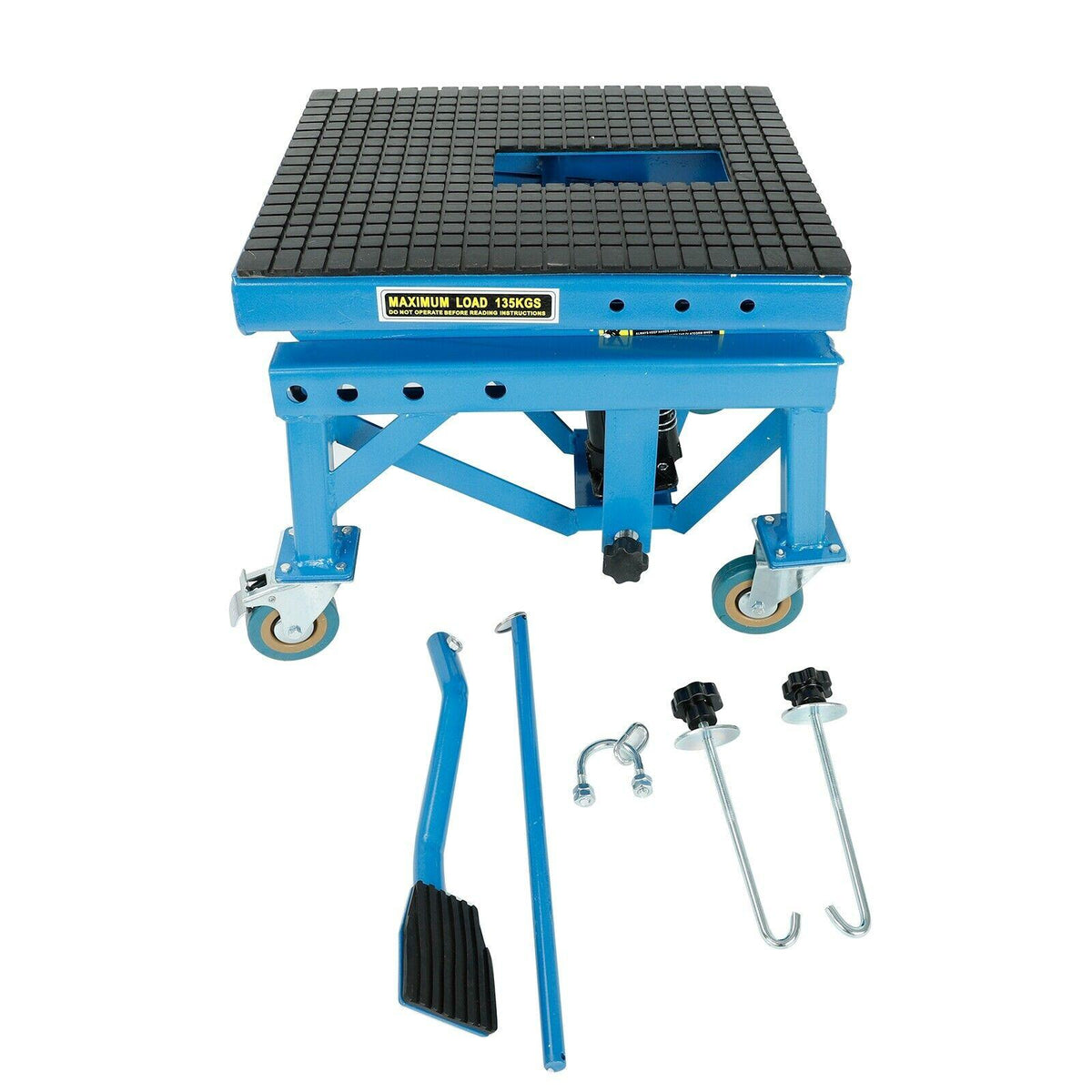 300lbs Heavy Duty Hydraulic Motorcycle Scissor Jack Lift with Foot Peg