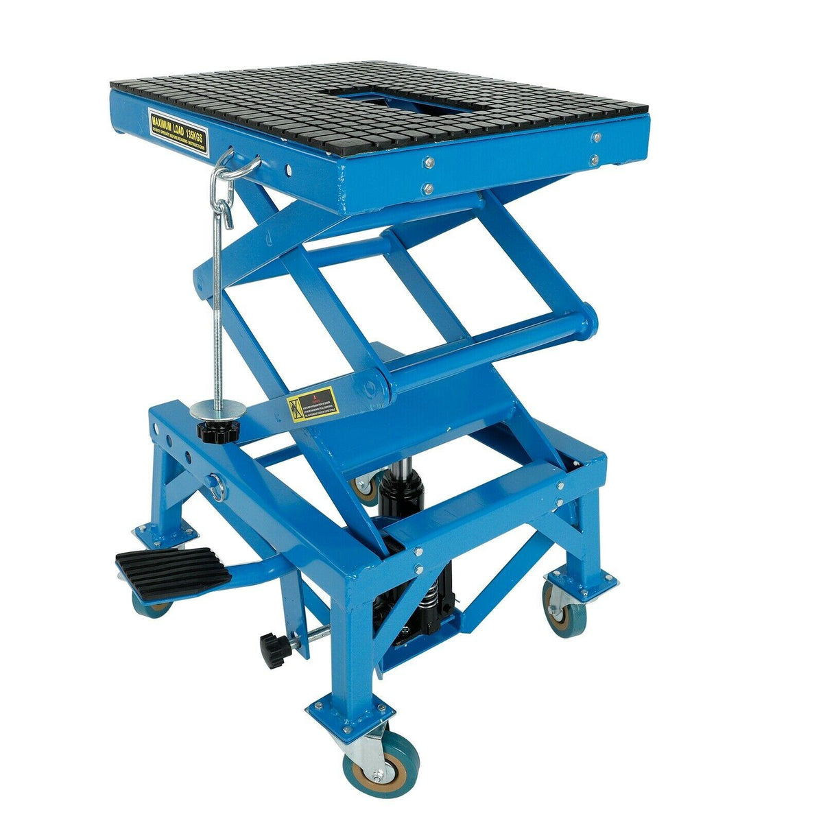 300lbs Heavy Duty Hydraulic Motorcycle Scissor Jack Lift with Foot Peg