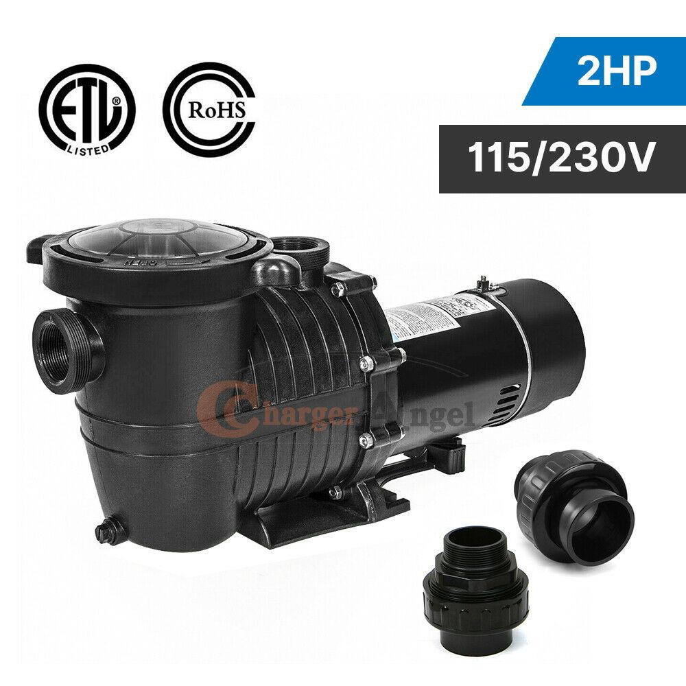 2hp 110-240v 5520gph in/above ground swimming pool pump motor strainer 1500w us