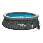 Summer Waves P1A01030A 10ft x 2.5ft Quick Set Ring Above Ground Inflatable Outdoor Swimming Pool with GFCI RX300 Filter Pump,