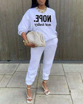 letter print long sleeve o neck casual sweatshirt