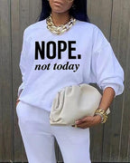letter print long sleeve o neck casual sweatshirt
