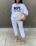 letter print long sleeve o neck casual sweatshirt