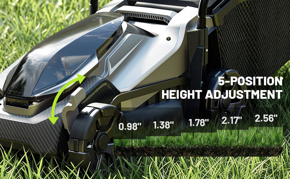 20V 14" Electric Lawn Mower, Brushless Cordless Lawn Mower with 2-in-1 Mulching &amp; Bagging, 5.0Ah Battery Lightweight Push Mower with 5-Position Height Adjustment for Small Yards