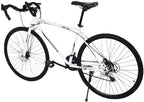 SUNUQ Lightweight Aluminum Road Bike,Aluminum Full Suspension Road Bike 21 Speed Disc Brakes, 26 inch Durable Road icycles, 700c Tire, Mens/Womens Fashionable Advanced Suspension Bikes