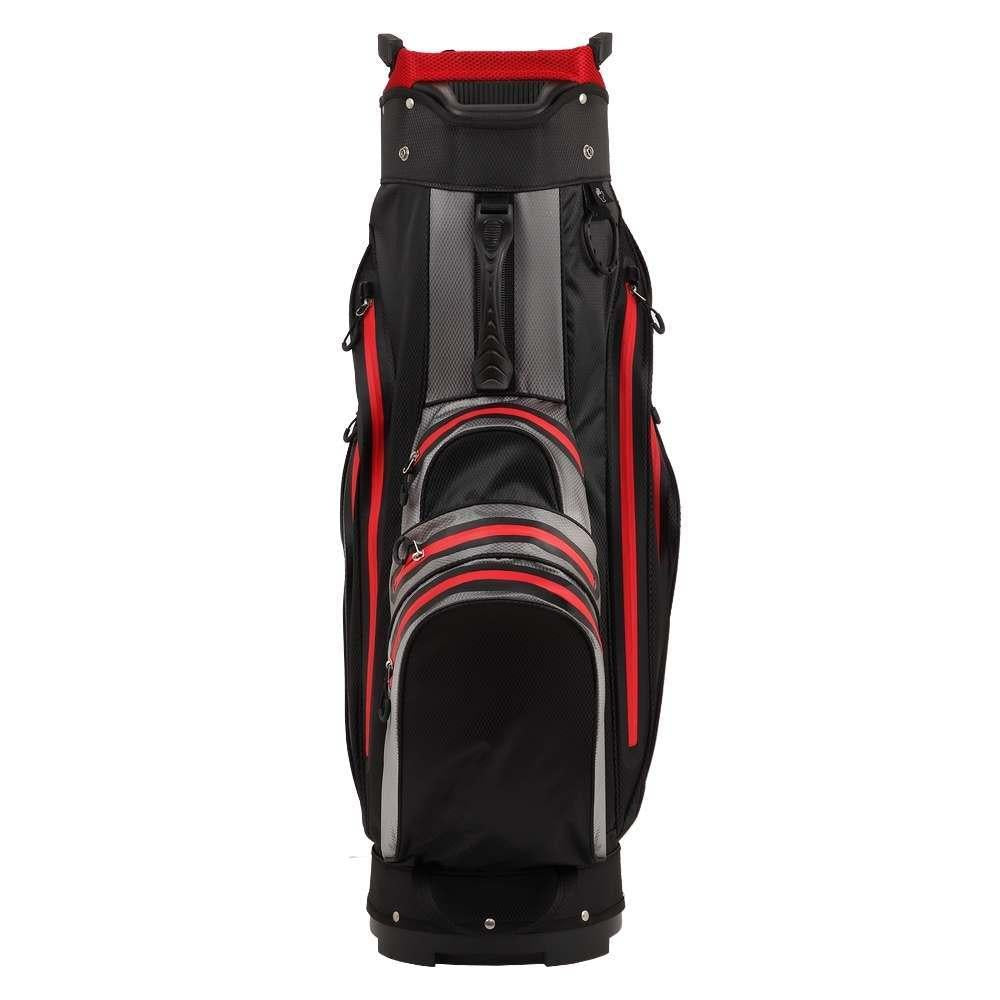 Ram Golf Waterproof Cart Bag - 14 Way Club Dividers Black/Grey/Red