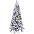 12 ft. Pre-Lit Flocked Akaskan Pine Artificial Christmas Tree with Multi-Color LED String Lighting