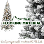 12 ft. Pre-Lit Flocked Akaskan Pine Artificial Christmas Tree with Multi-Color LED String Lighting