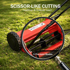 16-Inch Cordless Push Reel Lawn Mower, 5-Blade Walk-Behind Manual Grass Cutter with Steel Frame, Adjustable Cutting Height, Soft Grip Handle &amp; 7.9-Gallon Grass Catcher