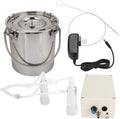 electric milking machine, 5l portable automatic double head adjustable pulsation vacuum pump milker with stainless steel bucket, livestock milking equipment for goat cow sheep(for sheep #3)