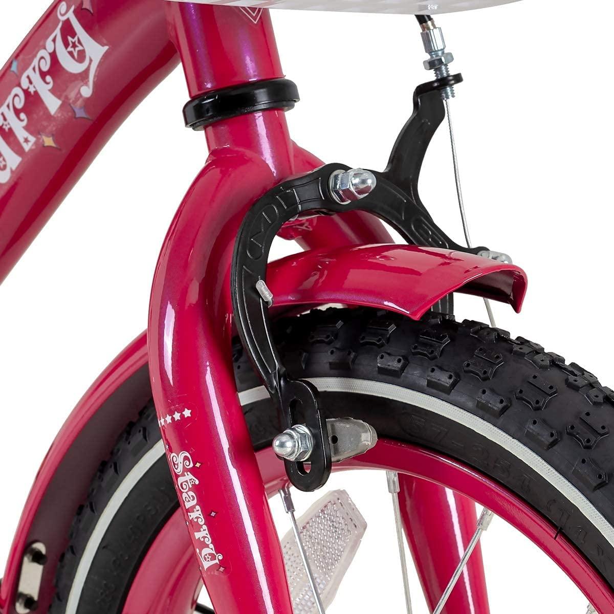 JOYSTAR Starry Kids Bike for Ages 3-9 Years Girls with Hand Brake and Basket, 14 16 18 Inch Princess Bikes Bicycles with Training Wheels and Fenders, Children Bicycle