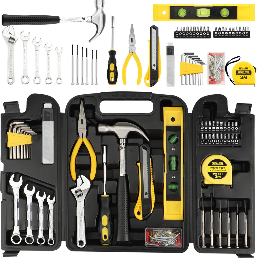 90 Piece Tool Set Home Repair Hand Tool Kit with Wrench Sets Plastic Tool Box StoraCase
