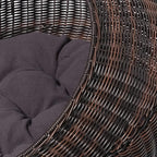 D+GARDEN Wicker Cat Bed for Indoor Cats - a Covered Modern Cat Hideaway Hut of Rattan Houses Pets in Dome Basket, Washable