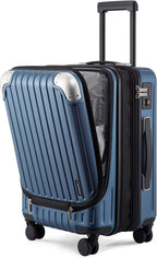 Grace EXT Carry On Luggage, 20” Expandable Hardside Suitcase, ABS+PC Harshell Spinner Luggage with TSA Lock, Spinner Wheels - Blue, 20-Inch Carry-On