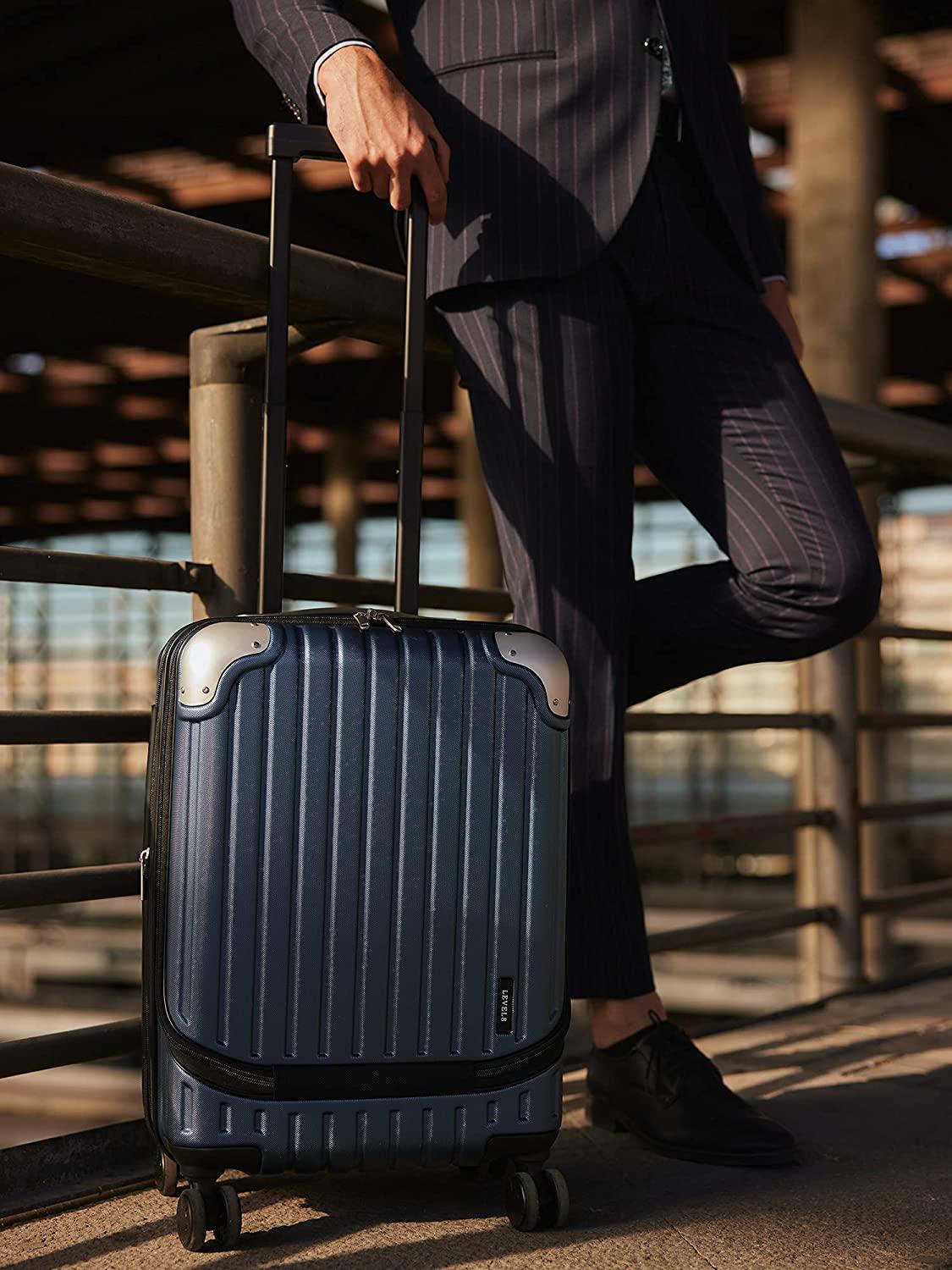 Grace EXT Carry On Luggage, 20” Expandable Hardside Suitcase, ABS+PC Harshell Spinner Luggage with TSA Lock, Spinner Wheels - Blue, 20-Inch Carry-On