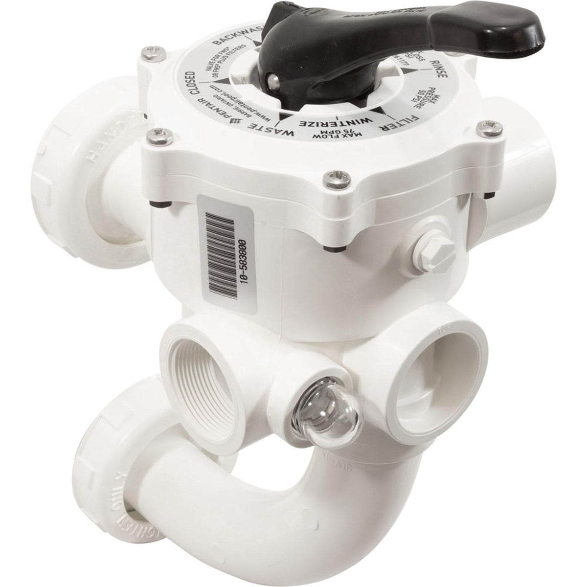 PENTAIR POOL PRODUCTS Multiport Valve, Pent DE, Side Mount, 1-1/2", w/Plumb, 6 Pos