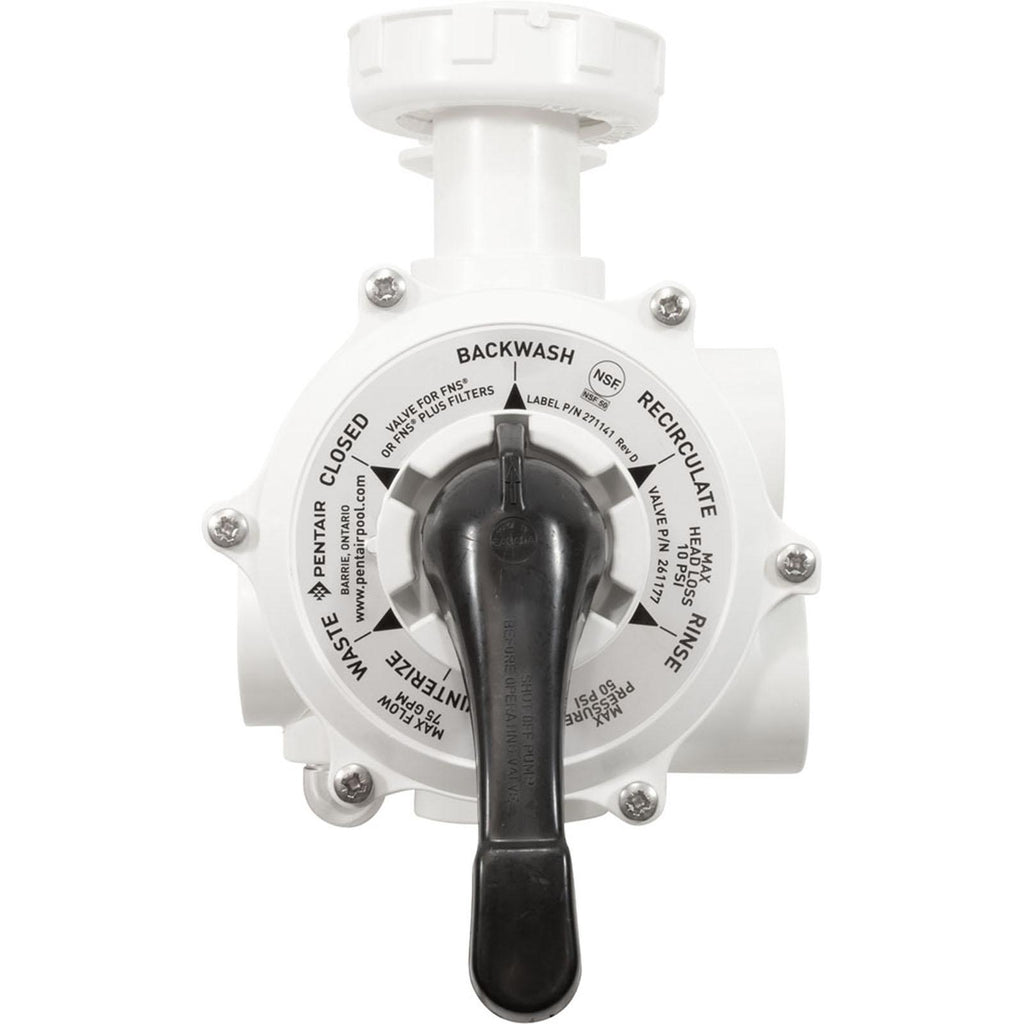 PENTAIR POOL PRODUCTS Multiport Valve, Pent DE, Side Mount, 1-1/2", w/Plumb, 6 Pos