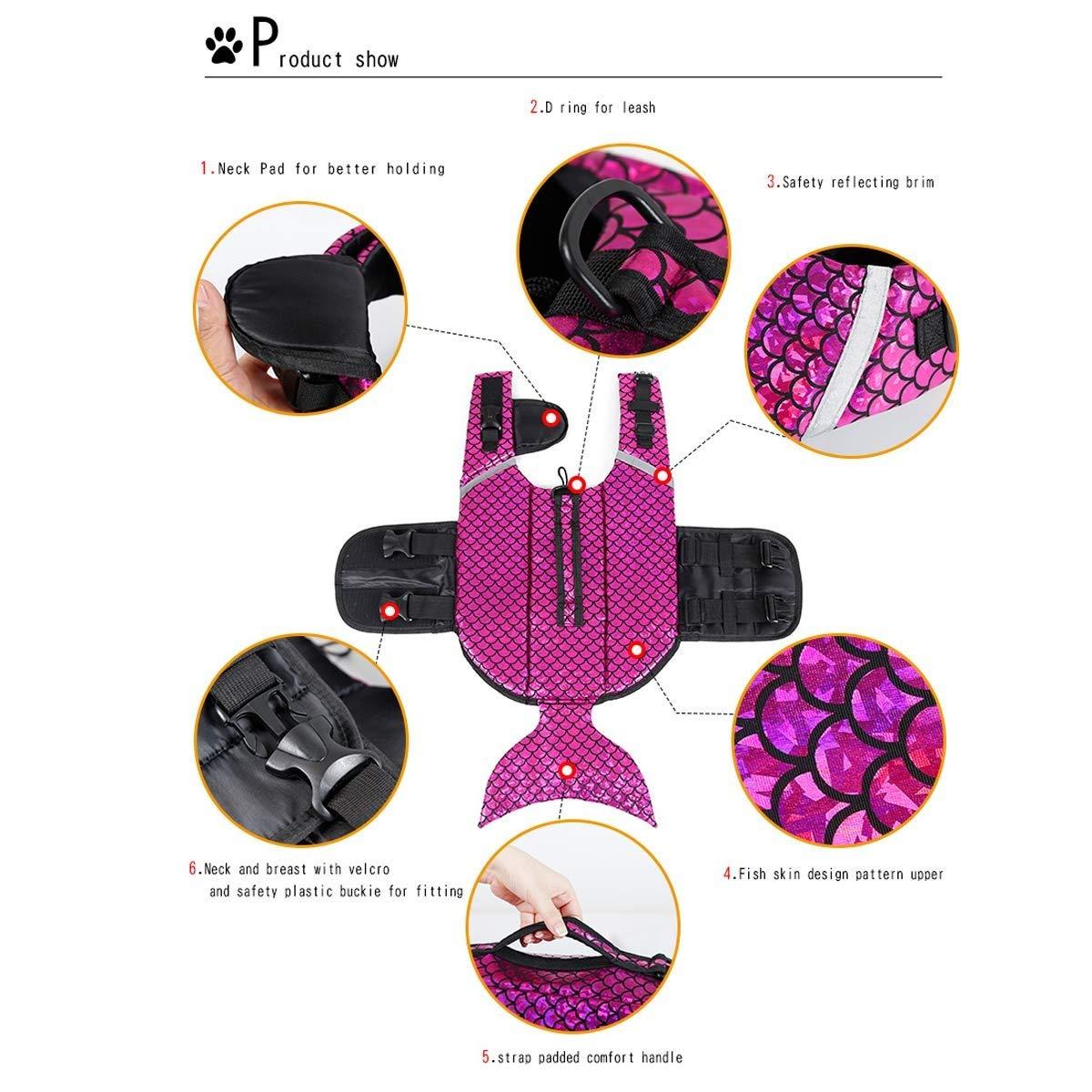 KDKDA Outward Hound Splash Dog Life Jacket Dog Life Jackets Pet Dog Swimming Life Jacket Lifesaver Reflective Vest Coat Adjustable for Swimming Surfing Boating