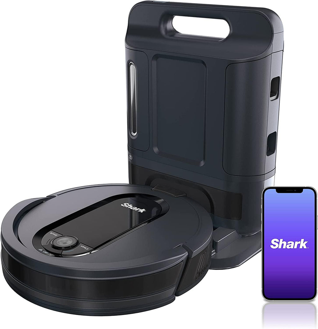 Shark AV1010AE IQ Robot Vacuum with XL Self-Empty Base, Bagless, 45-Day Capacity, Advanced Navigation, Alexa &amp; Wi-Fi, Multi-Surface Brushroll, for Pets, Dander &amp; Dust, Carpet &amp; Hard Floor, Black