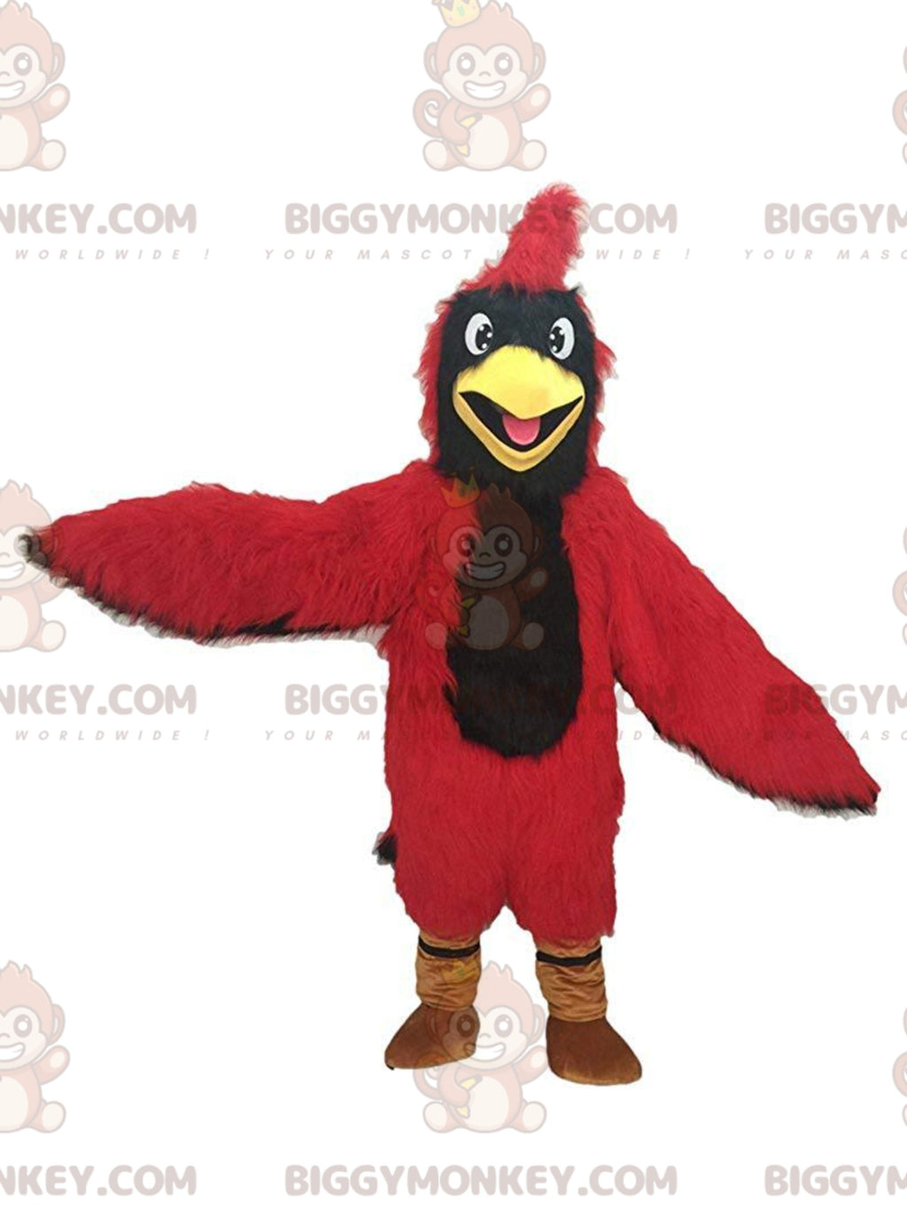Red cardinal BIGGYMONKEYmascot costume, giant bird costume