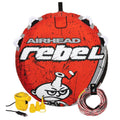 Rebel 54 in. 1-Person Durable Red Towable Tube Kit with Rope and 12-Volt Pump